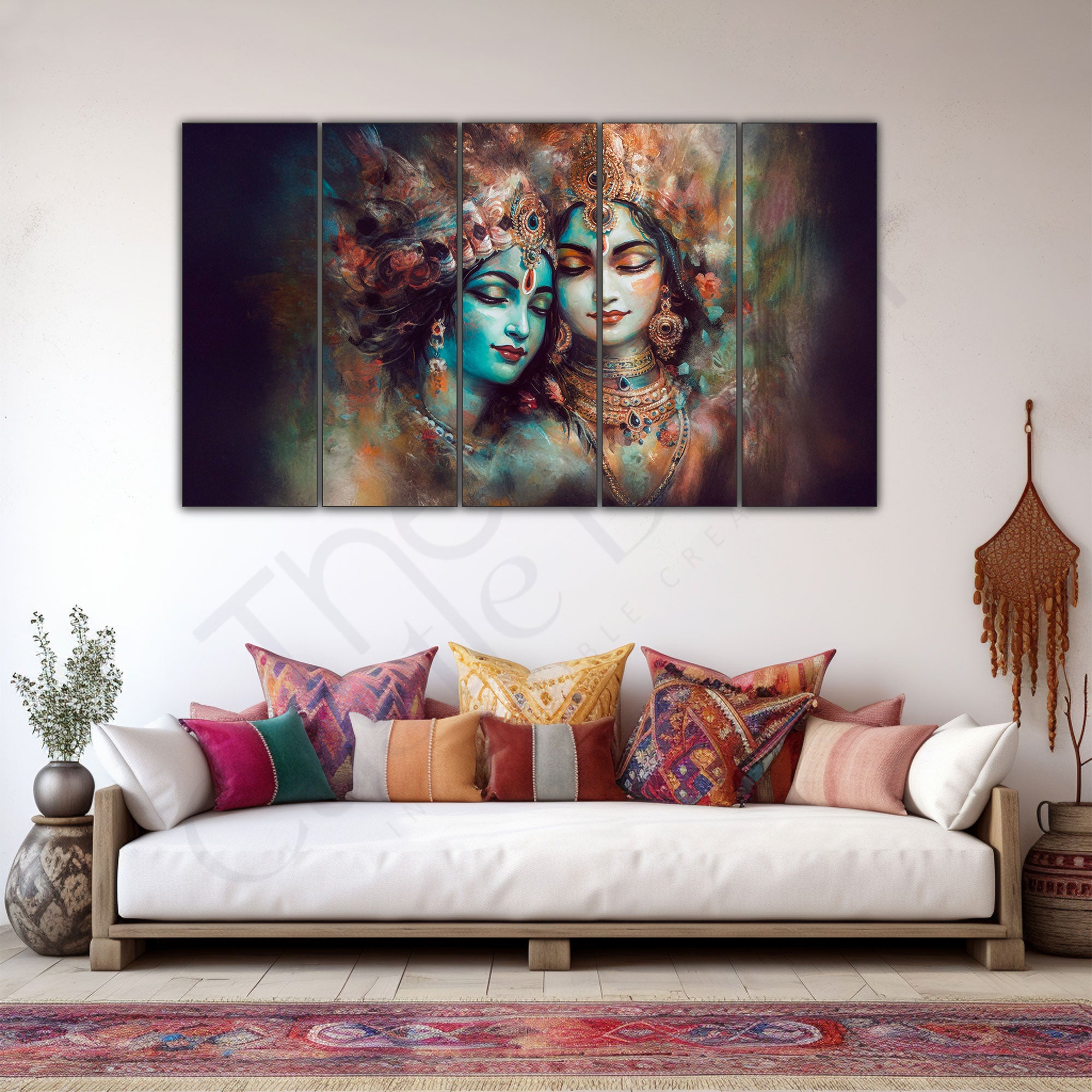 Radha Krishna Painting with frame Big Size Wall Art for living room,Bedroom,Drawing room,Hotels