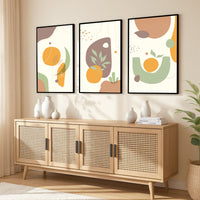 The Castle Decor Boho Wall Art for Living Room Big Size | Framed Abstract Botanical Paintings for Living Room & Bedroom | Modern Home Decoration & Perfect Gifting Option | Set of 3 (11×17 Inch Each) 11