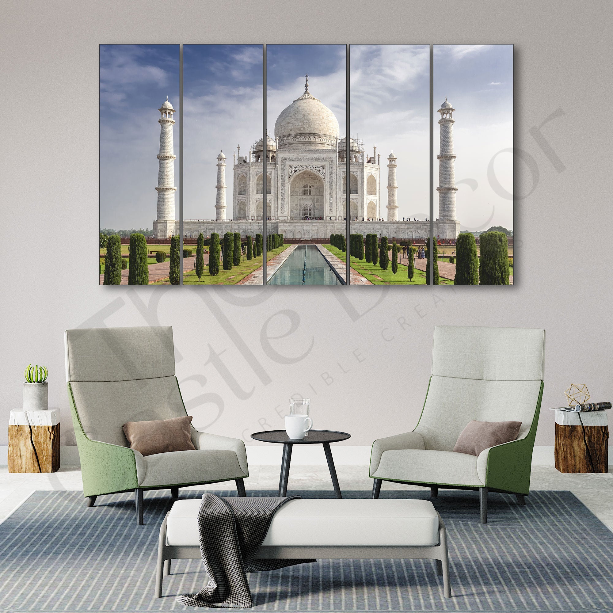 Taj Mahal Painting with frame Big Size Wall Art for living room,Bedroom,Drawing room,Hotels