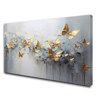 Golden butterfly Canvas painting Big Size Wall Art for living room,Bedroom,Drawing room,Hotels