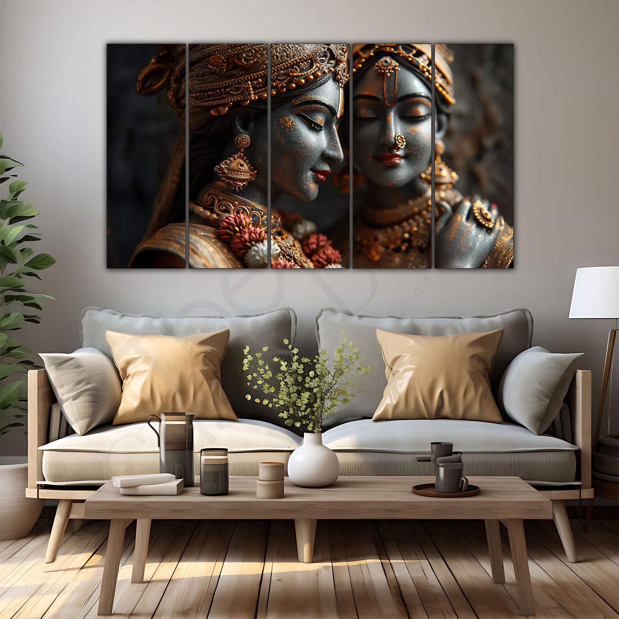 Radha Krishan Painting with frame Big Size Wall Art for living room,Bedroom,Drawing room,Hotels