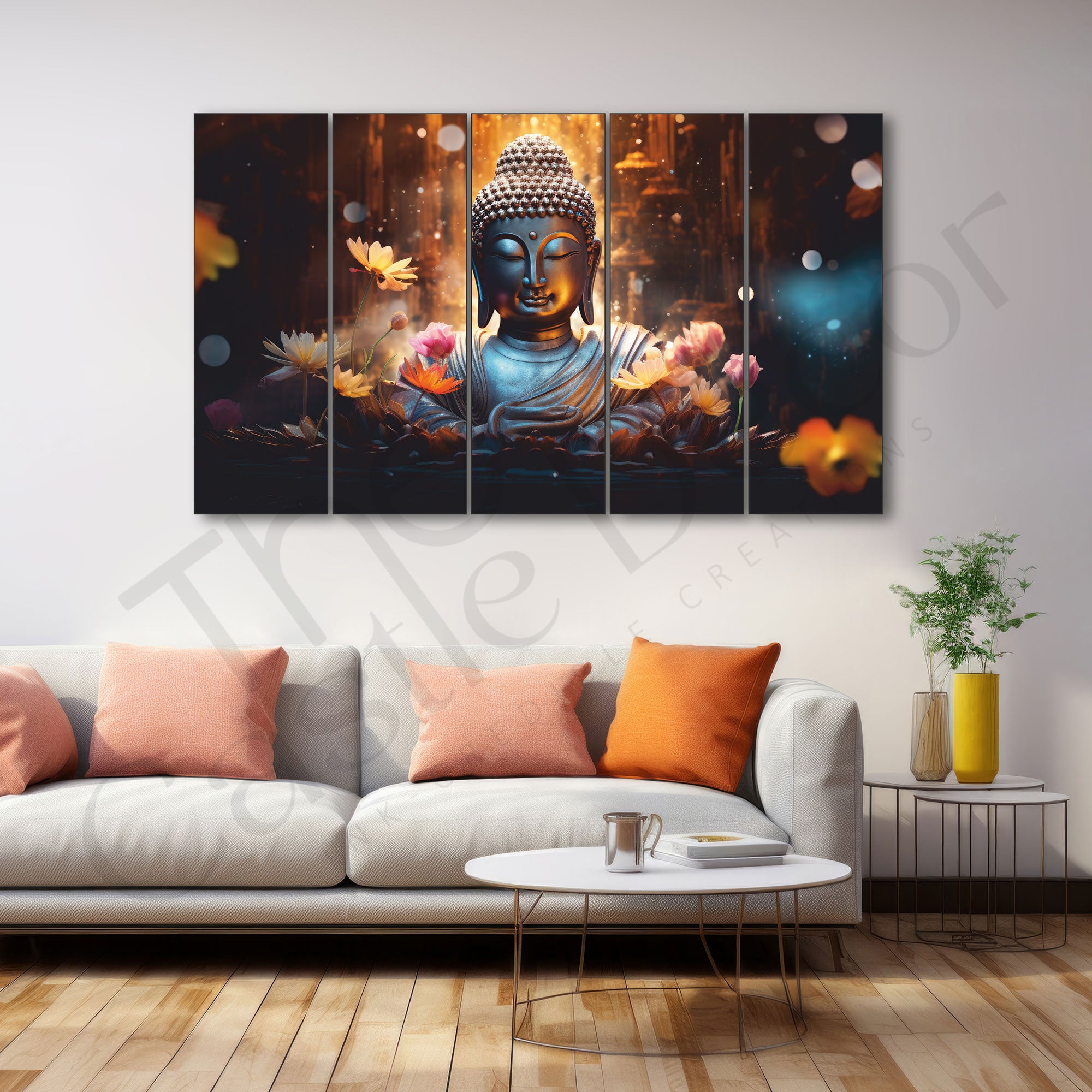 Lord Budha Painting with frame Big Size Wall Art for living room,Bedroom,Drawing room,Hotels