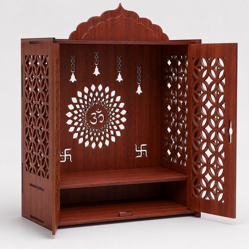 Premium MDF Wooden Mandir | Wall Hanging & Tabletop Temple