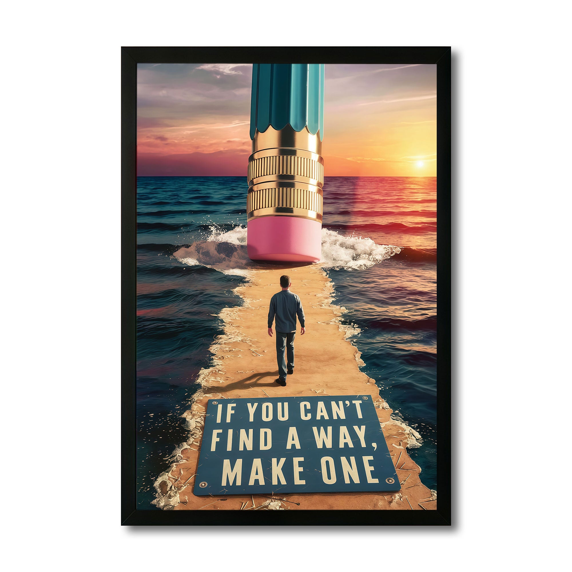 The Castle Decor If You Can’t Find A Way Make One Wall Art Frame | Motivational Quote Wall Decor for Office, Study & Home
