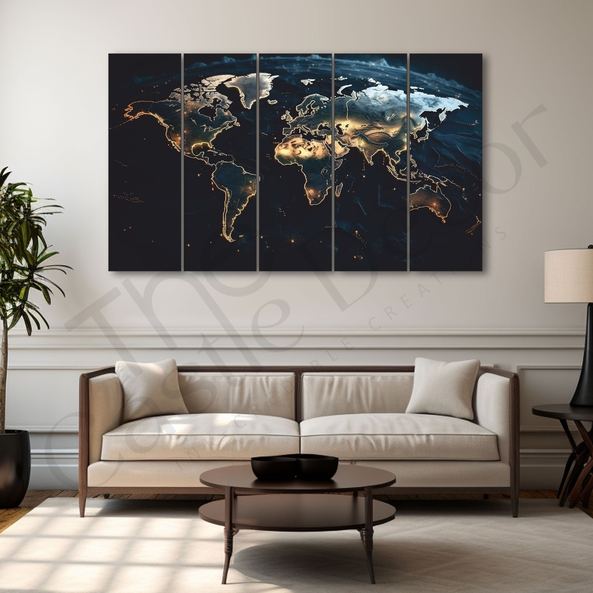 Map Painting with frame Big Size Wall Art for living room,Bedroom,Drawing room,Hotels