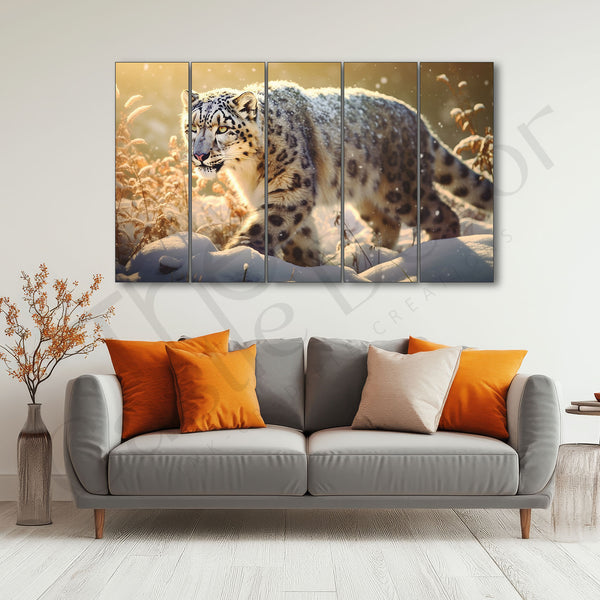 Snow Lion Painting Set of 5 for Home Decoration 27x48