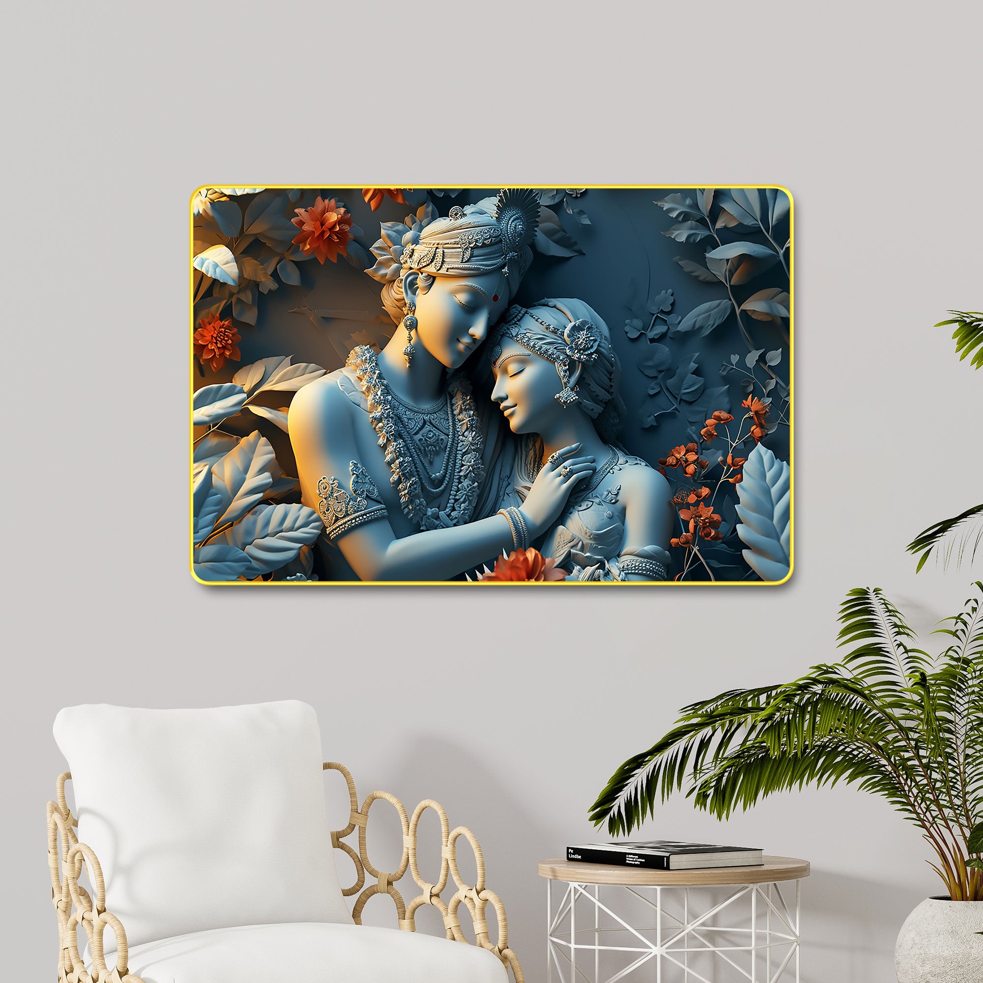 The Castle Decor Radha Krishna Wall Art Painting | Spiritual Love Artwork for Living Room, Bedroom, Office & Hotel Decoration (Copy)