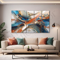 Marble Abstract.Set of 5 Big Size Multiple Frames Wall Art Painting for living room,Bedroom,Drawing room,Hotels-Wooden Framed-Digital Painting