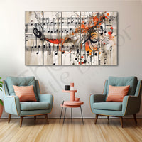 Music Note Painting Set of 5 for Home Decoration
