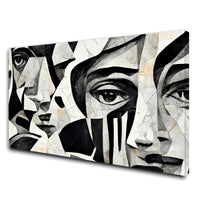Black & white art faces Canvas painting Big Size Wall Art for living room,Bedroom,Drawing room,Hotels