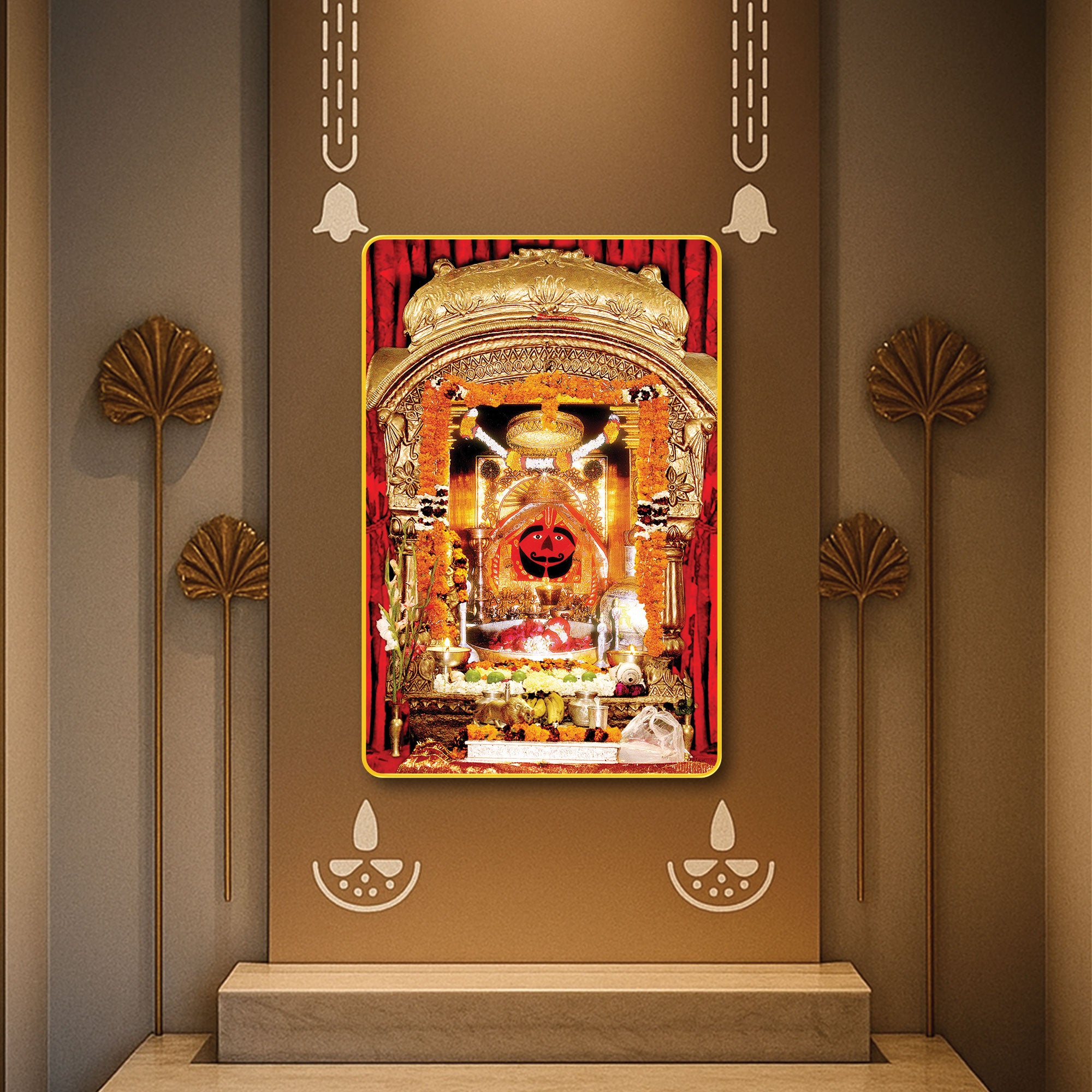 The Castle Decor Salasar Balaji Ji Maharaj Wall Hanging Frame | Devotional Hindu God Wall Art for Home Temple & Gifting 20X30 Inches