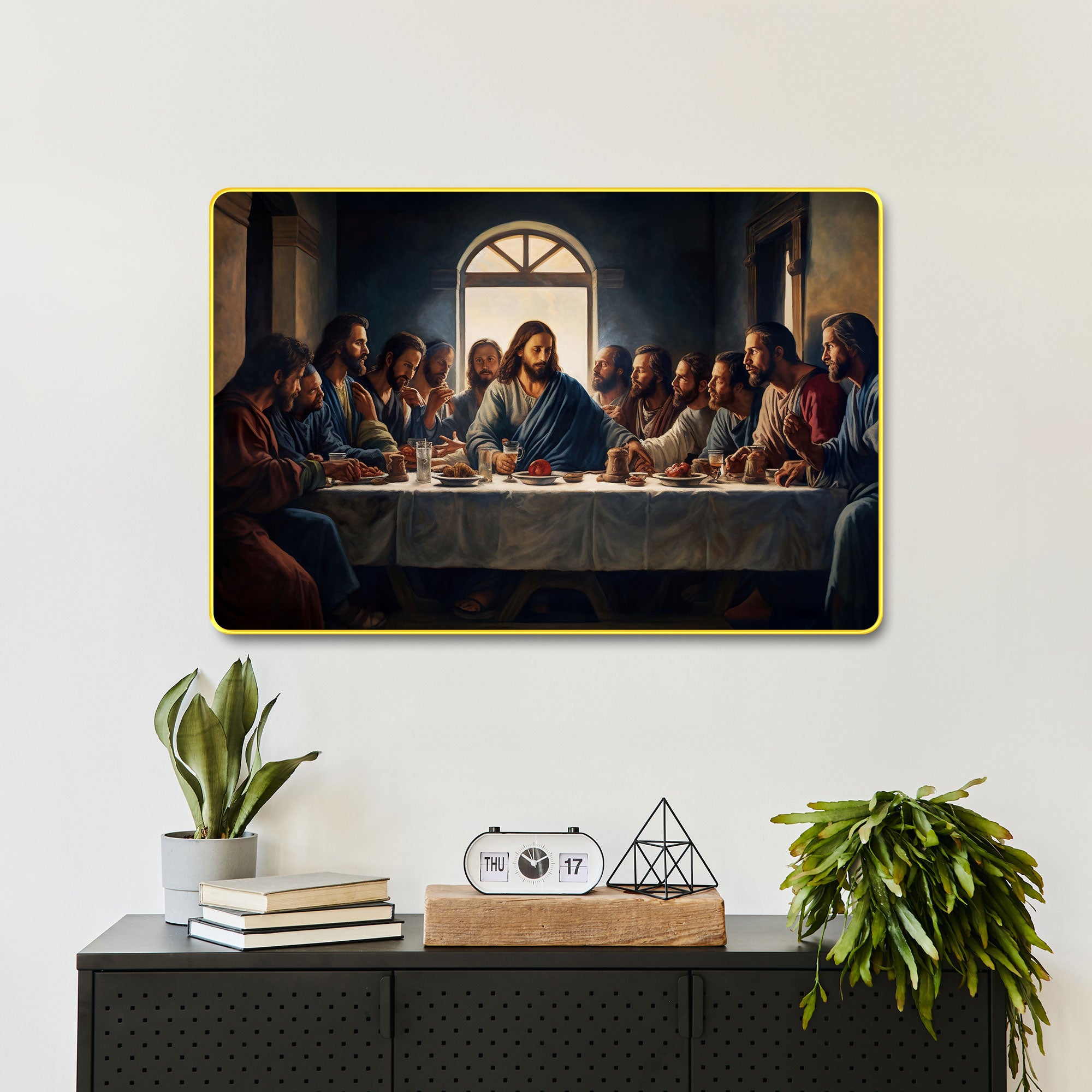 The Castle Decor Jesus Wall Art Painting with Wooden Frame | Spiritual Christian Wall Décor for Living Room, Bedroom, Office & Home | Religious Gift Option