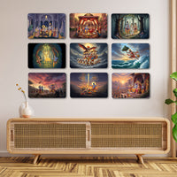 Ramayan Wall Plates – Set of 9 | Decorative Wall Art & Showpiece for Home | Spiritual Wall Decor for Living Room & Pooja Room | Gift for All