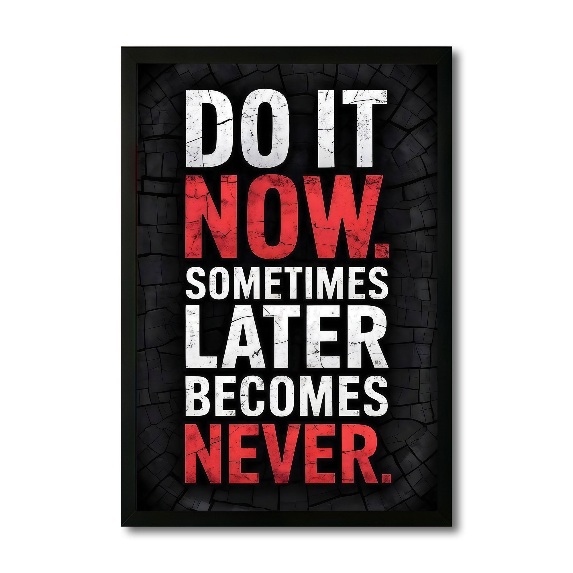 The Castle Decor Do It Now Motivational Wall Art Frame | Procrastination Quote Poster for Office Study & Workspace Decor