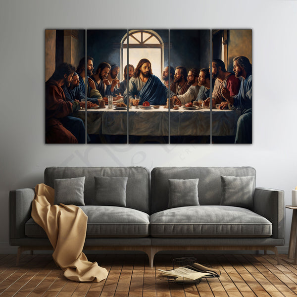 Jesus Christ Supper Meal Art Painting Set of 5 for Home Decoration
