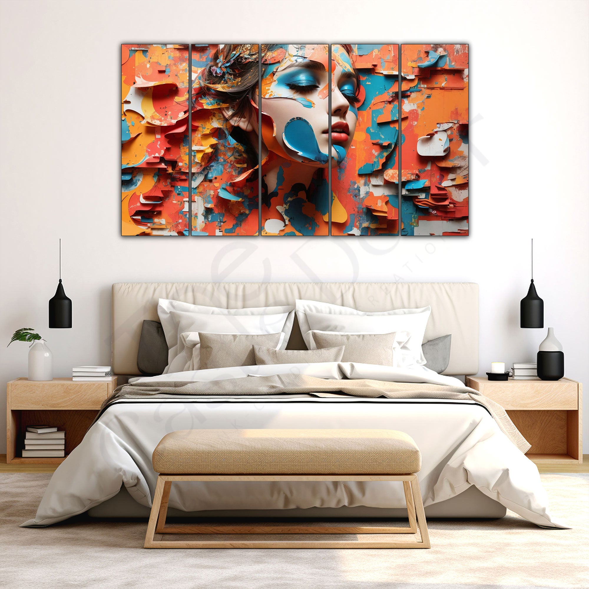 Woman Abstract Painting with frame Big Size Wall Art for living room,Bedroom,Drawing room,Hotels