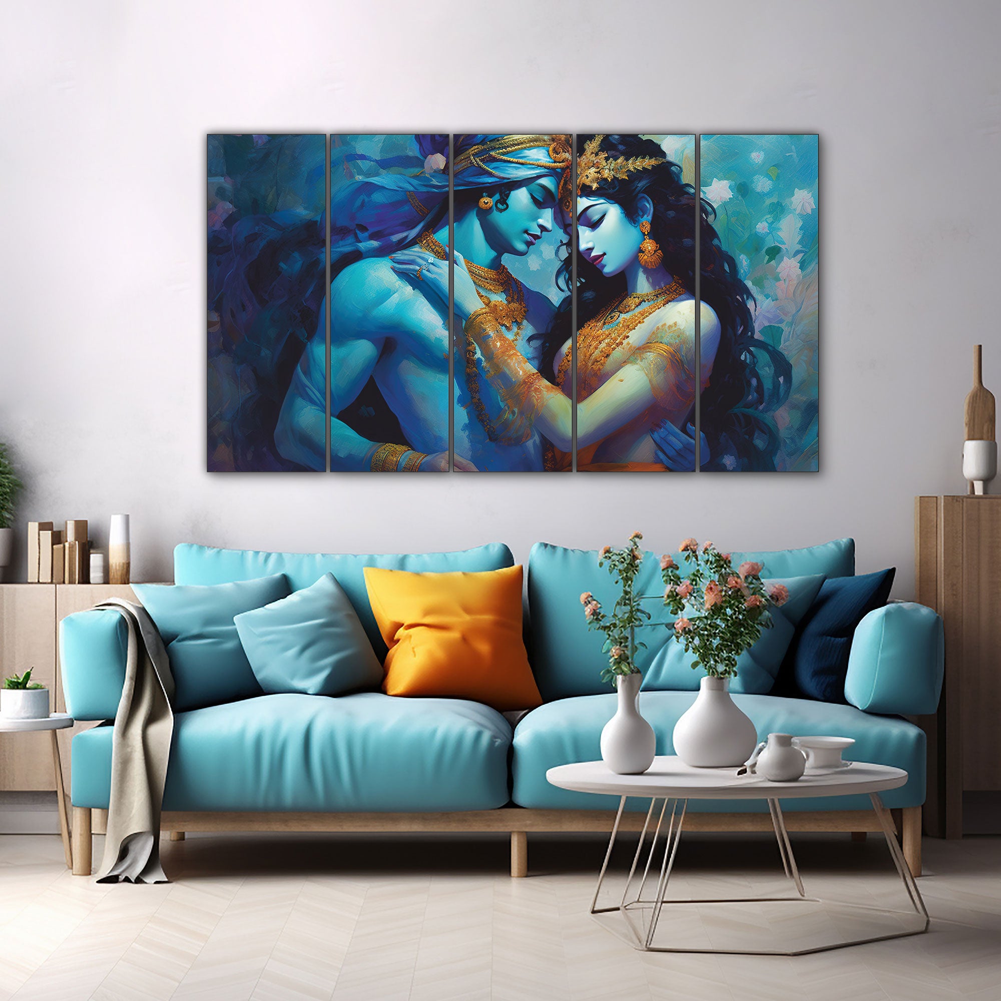 Radha Krishan Painting with frame Big Size Wall Art for living room,Bedroom,Drawing room,Hotels