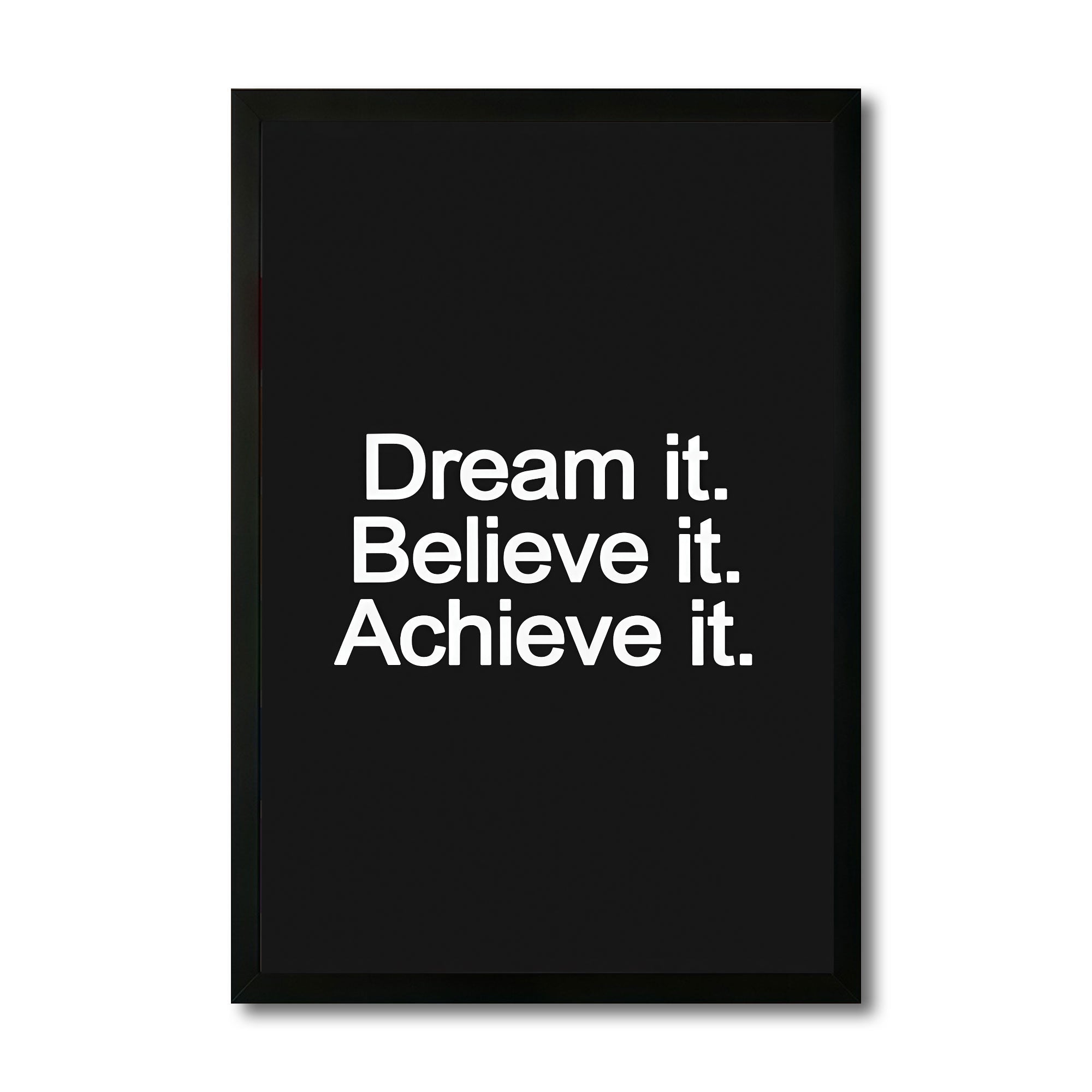 The Castle Decor Dream It Believe It Achieve It Wall Art Frame | Minimal Motivational Quote Poster for Office, Bedroom & Workspace Decor