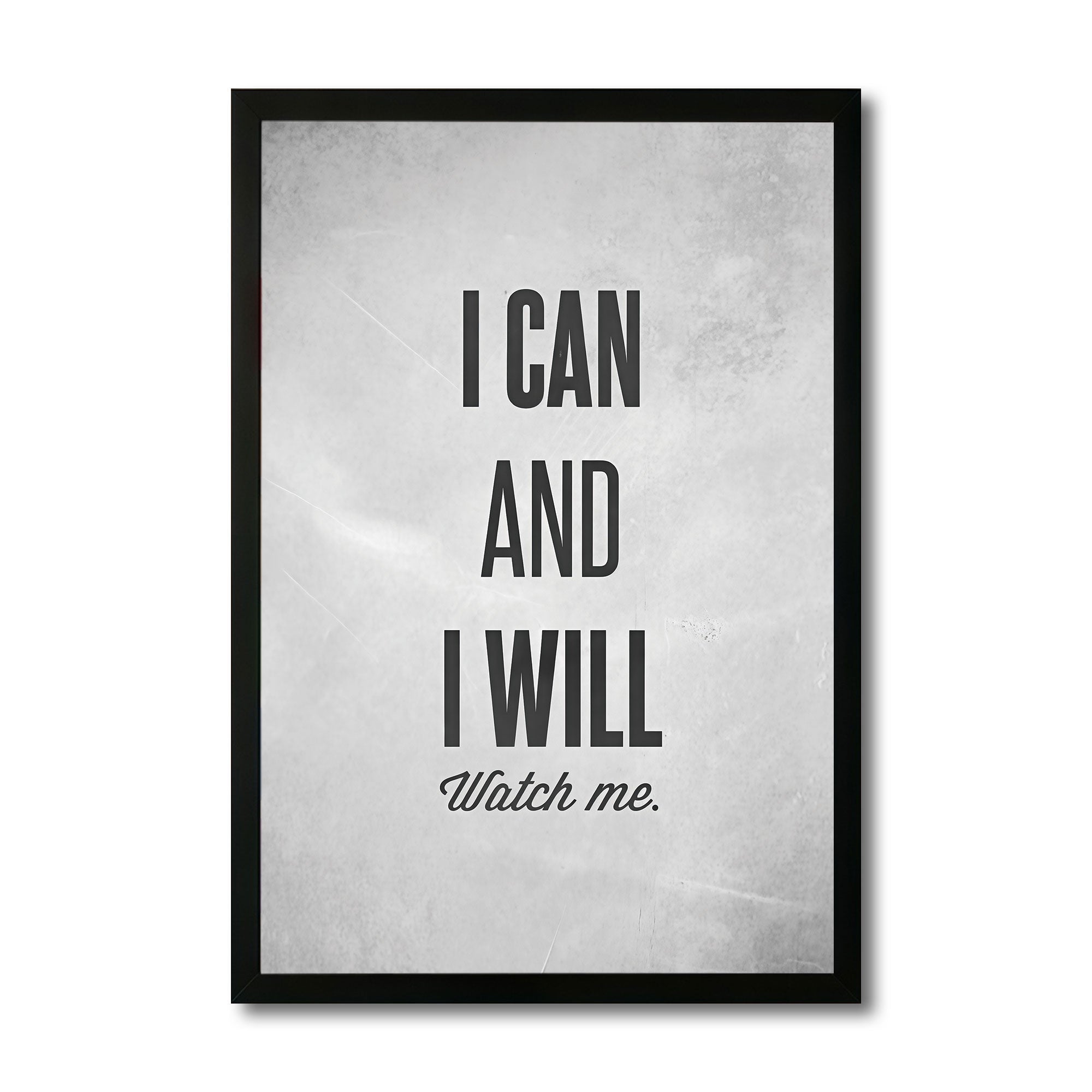 The Castle Decor I Can and I Will Watch Me Motivational Wall Art Frame | Success Quote Poster for Office, Study Room, Gym | Minimal Typography HD Print