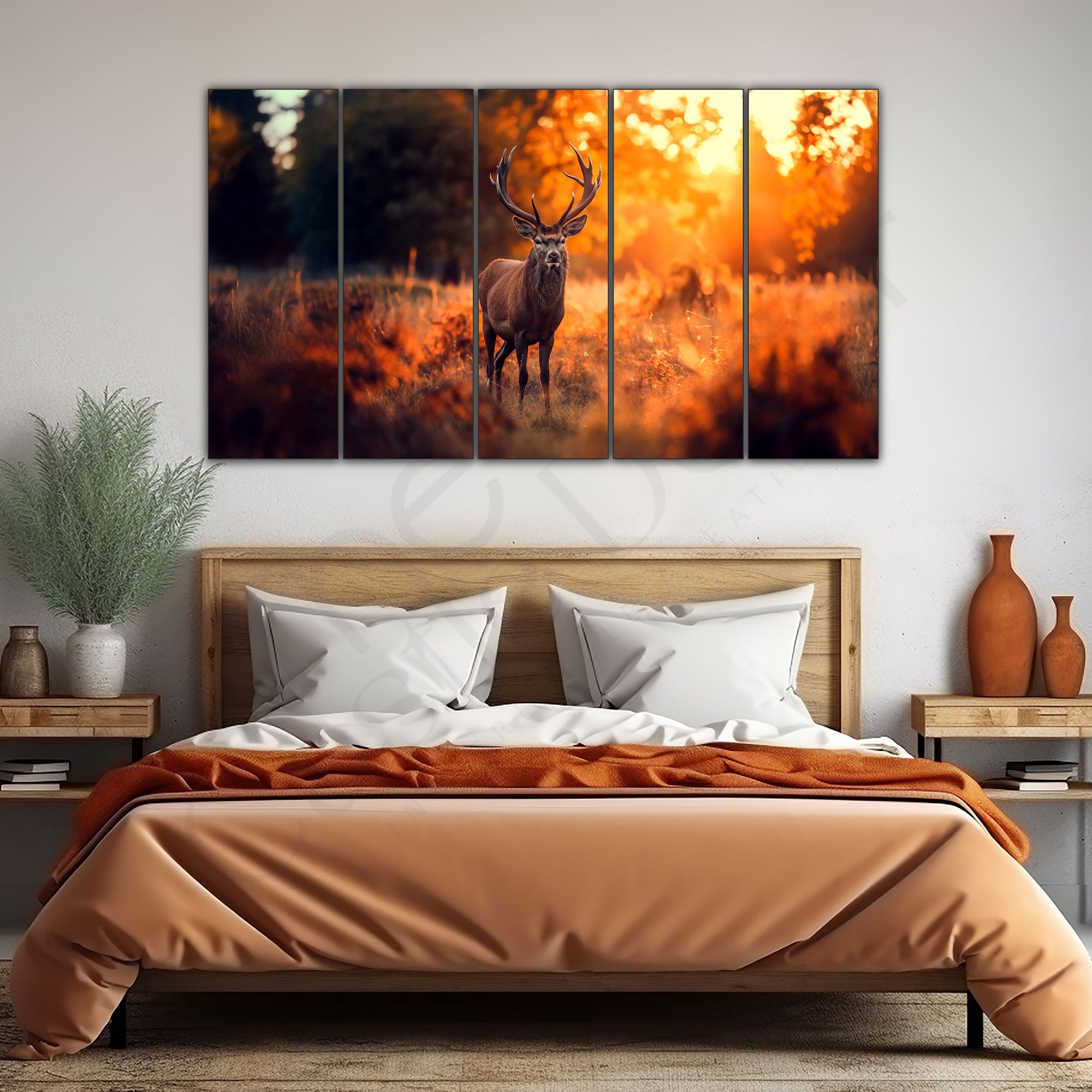 Deer Painting with frame Big Size Wall Art for living room,Bedroom,Drawing room,Hotels
