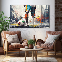 Football Painting Set of 5 for Home Decoration 27x48