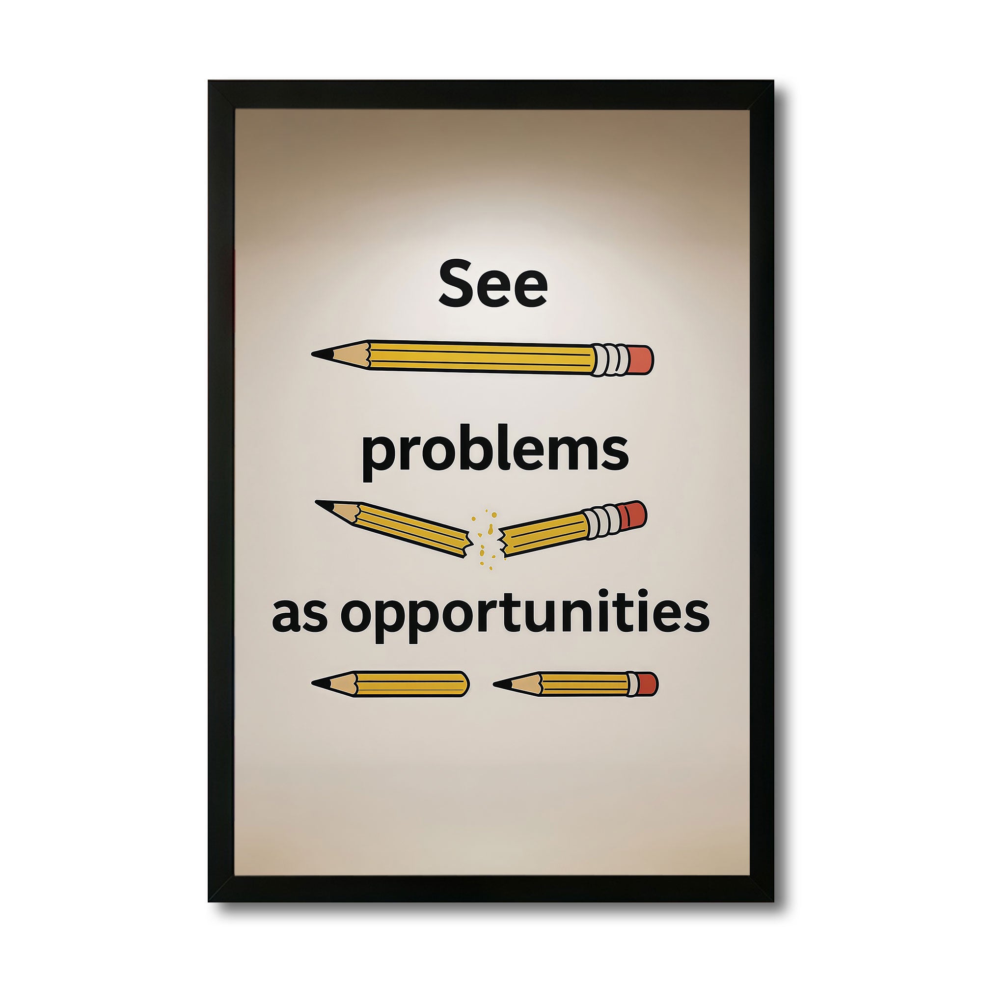 The Castle Decor See Problems As Opportunities Wall Art Frame | Inspirational Quote Poster for Office, Study & Home Decor