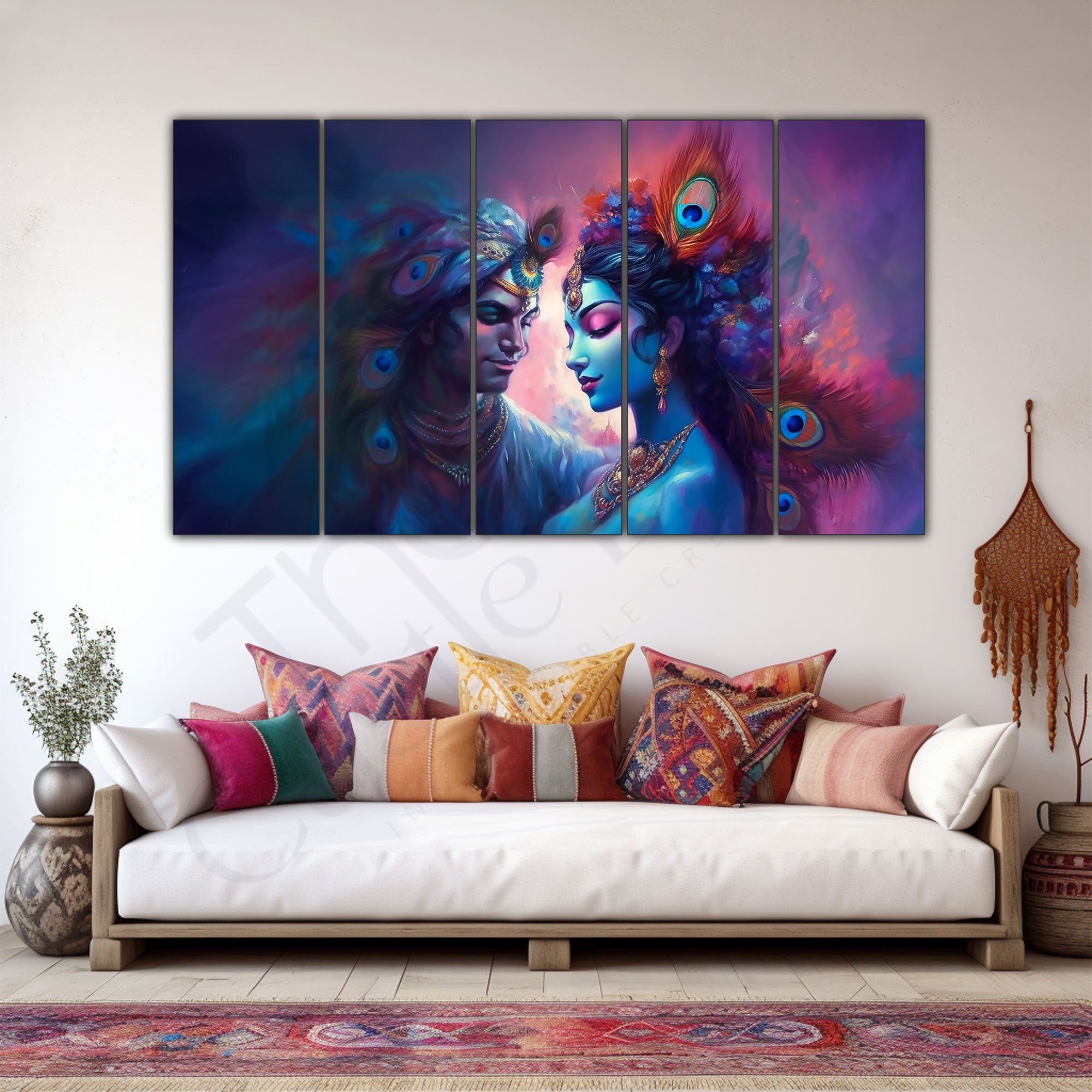 Radha Krishna Painting with frame Big Size Wall Art for living room,Bedroom,Drawing room,Hotels