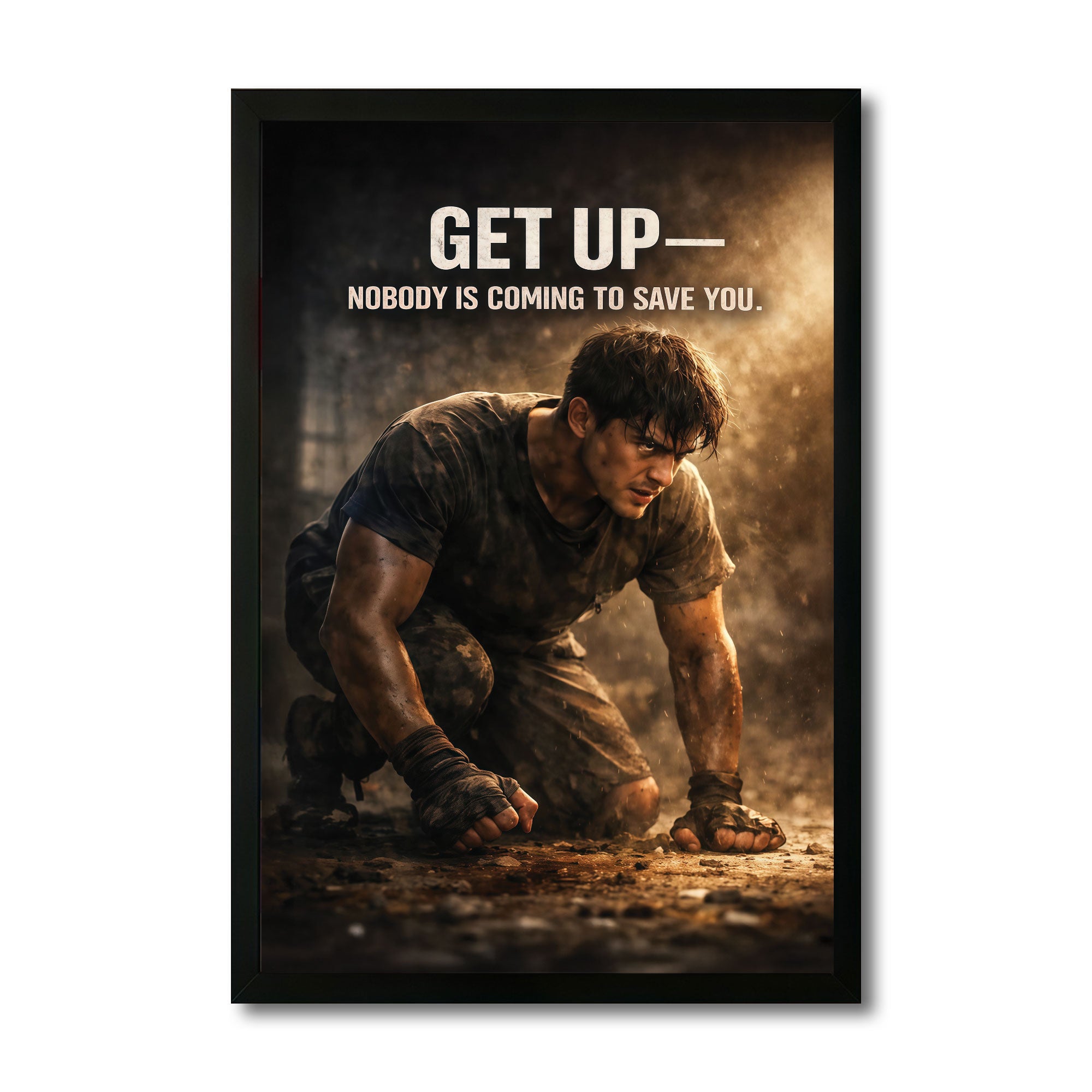 The Castle Decor Get Up Nobody Is Coming to Save You Wall Art Frame | Motivational Decor
