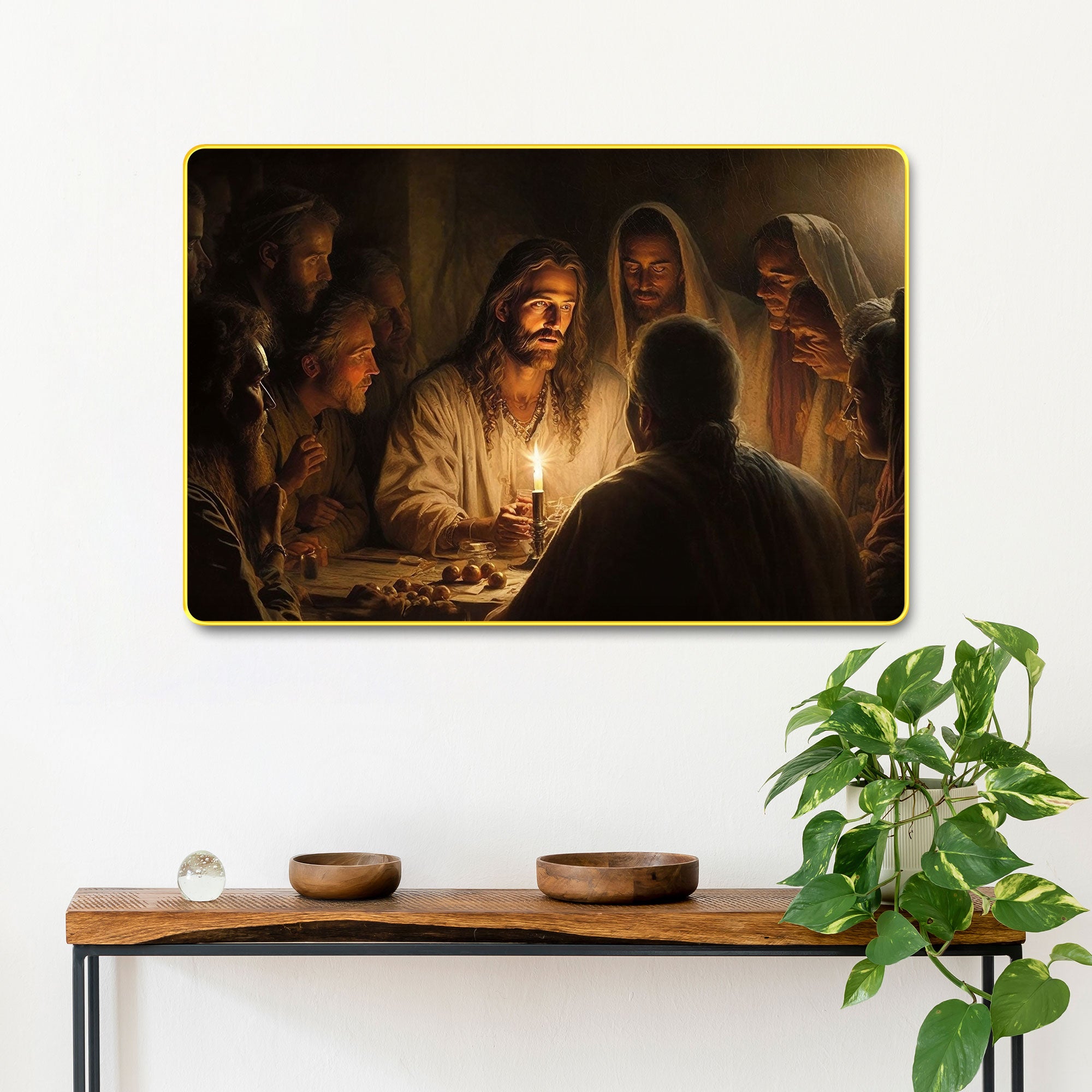 The Castle Decor Jesus Wall Art Painting with Wooden Frame | Spiritual Christian Wall Décor for Living Room, Bedroom, Office & Home | Religious Gift Option