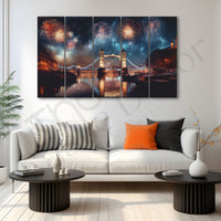 London Bridge Painting Set of 5 for Home Decoration