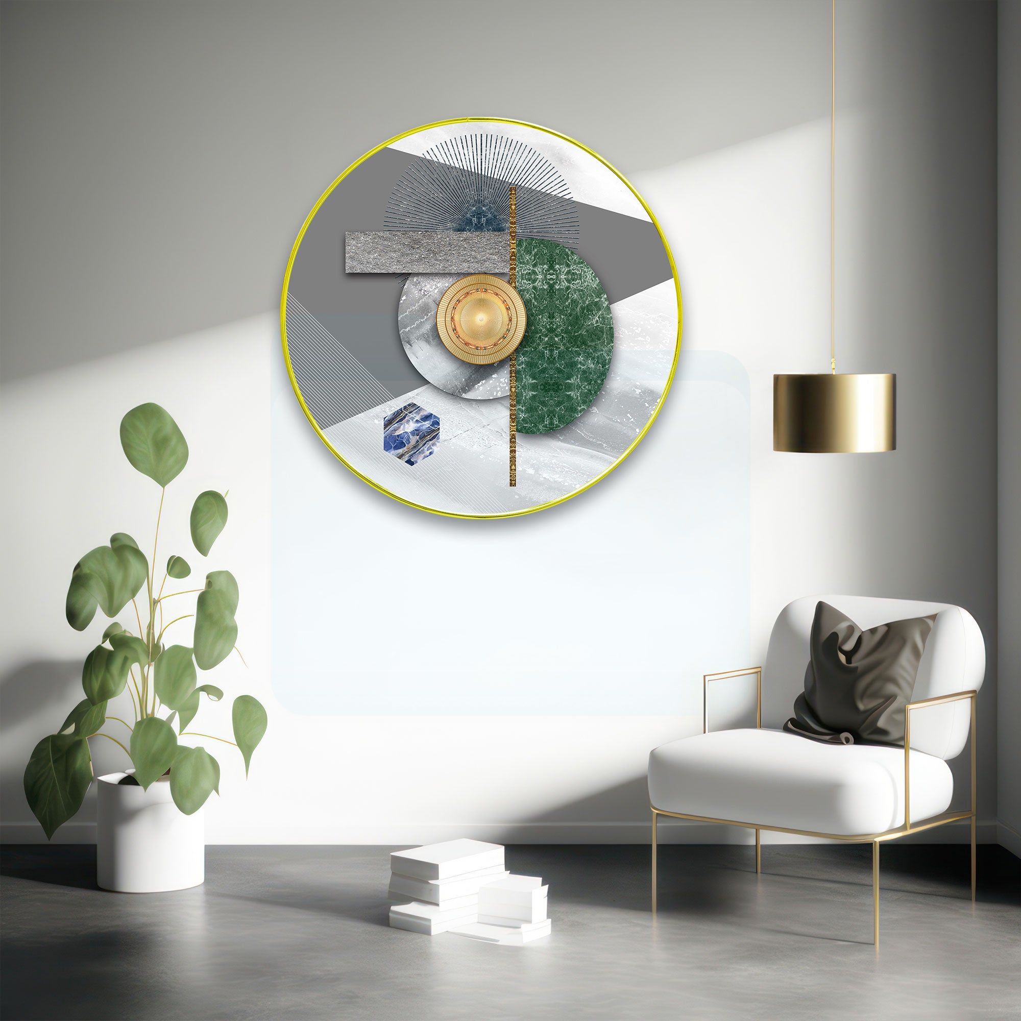 Abstract Sparkle Wooden Wall Plate for Home Decoration Art-03