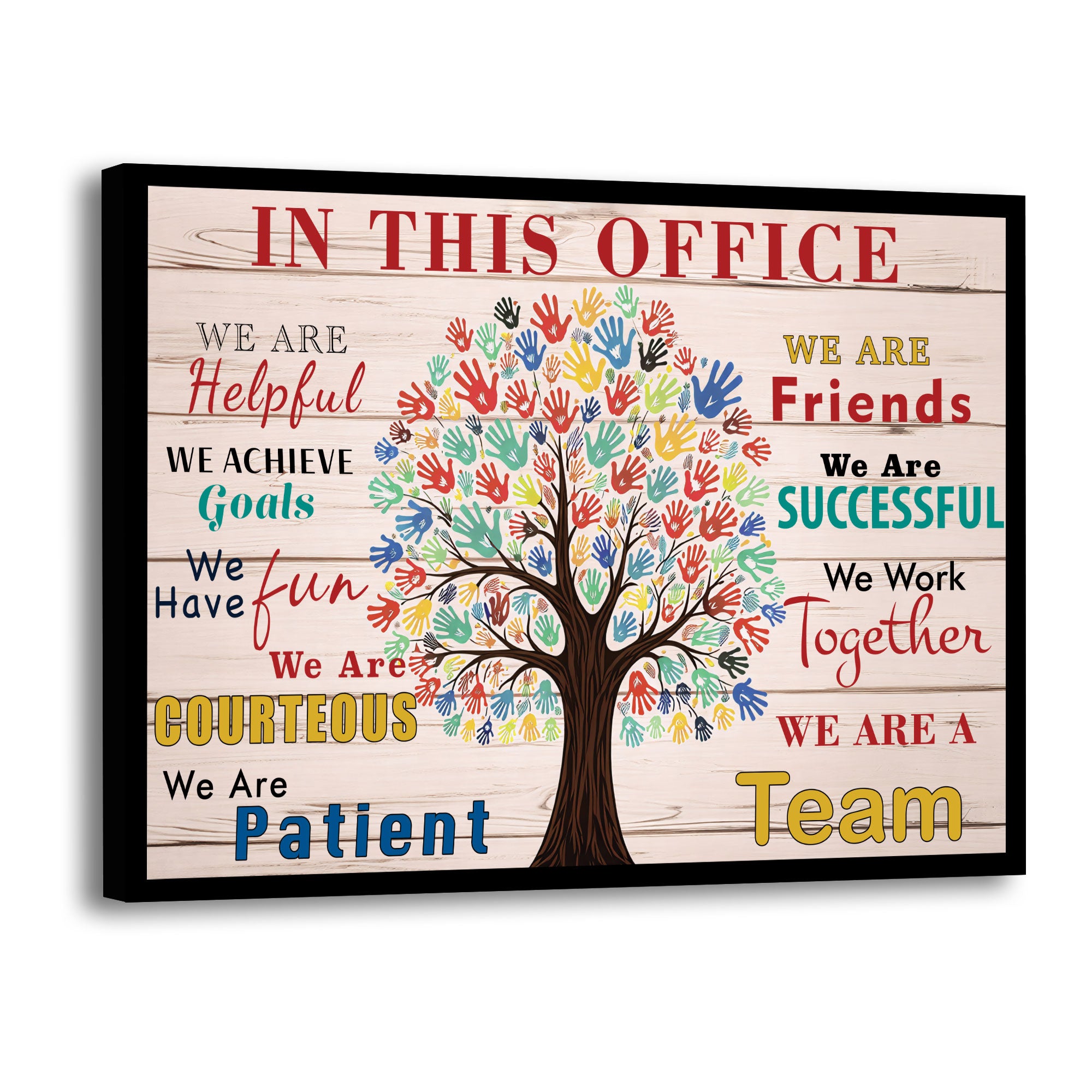 The Castle Decor Teamwork Motivational Wall Art Frame 20x30 Inch | Inspirational Office Digital Painitng with Black Fiber Frame & Sparkle Lamination | Team Building Quote Wall Decor for Office, Workplace, Meeting Room