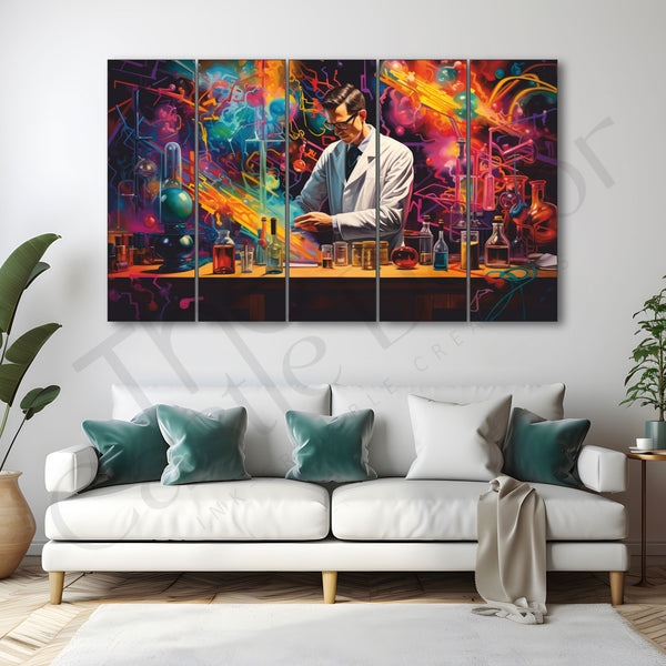 Doctors Lab Painting Set of 5 for Home Decoration