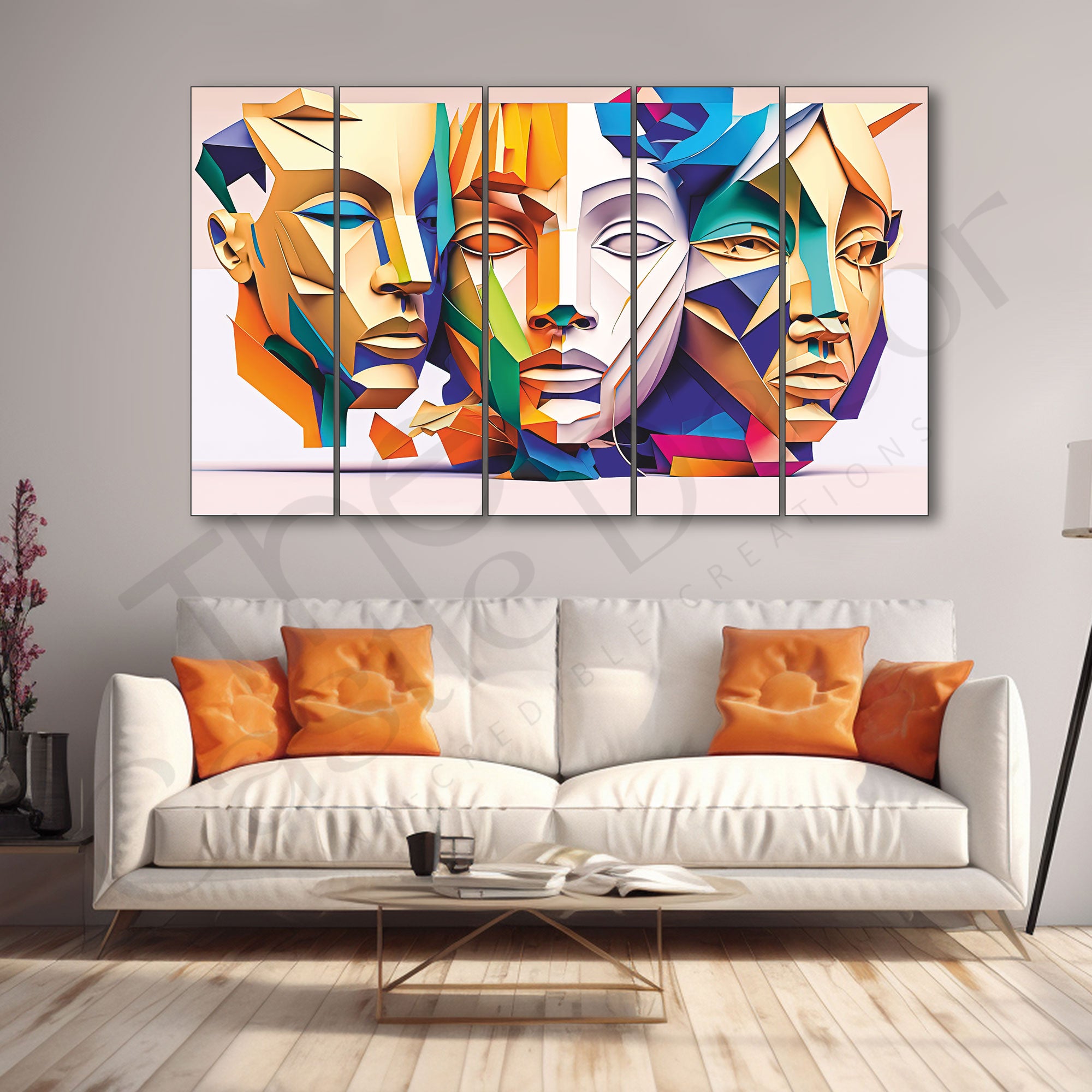 The Castle Decor Abstract art Face painting with frame Big Size Wall art for living room,Bedroom,Drawing room,Hotels-Wooden Framed-Digital Paintingme Big Size Wall Art for living room,Bedroom,Drawing room,Hotels