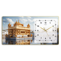 The Castle Decor Golden Temple Wall Clock 24x12 Inch | Silent Sweep Decorative Wall Clock