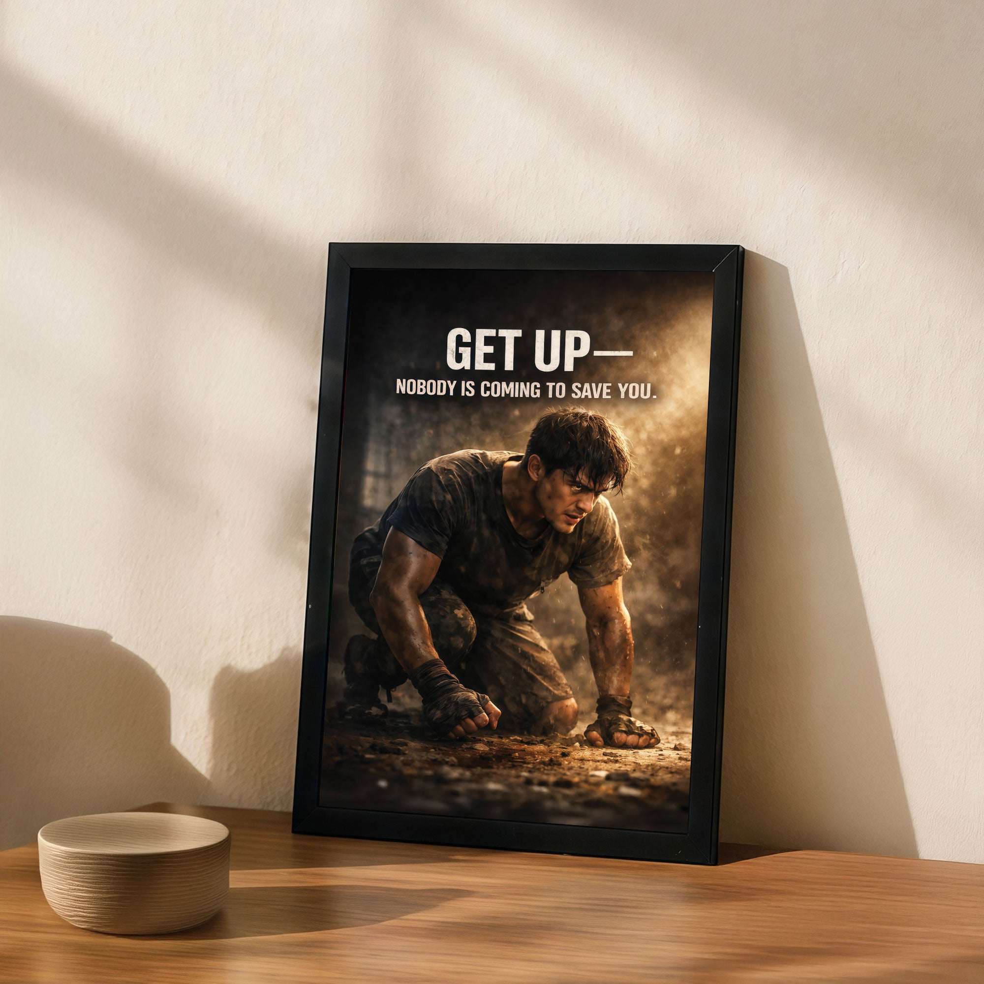 The Castle Decor Get Up Nobody Is Coming to Save You Wall Art Frame | Motivational Decor