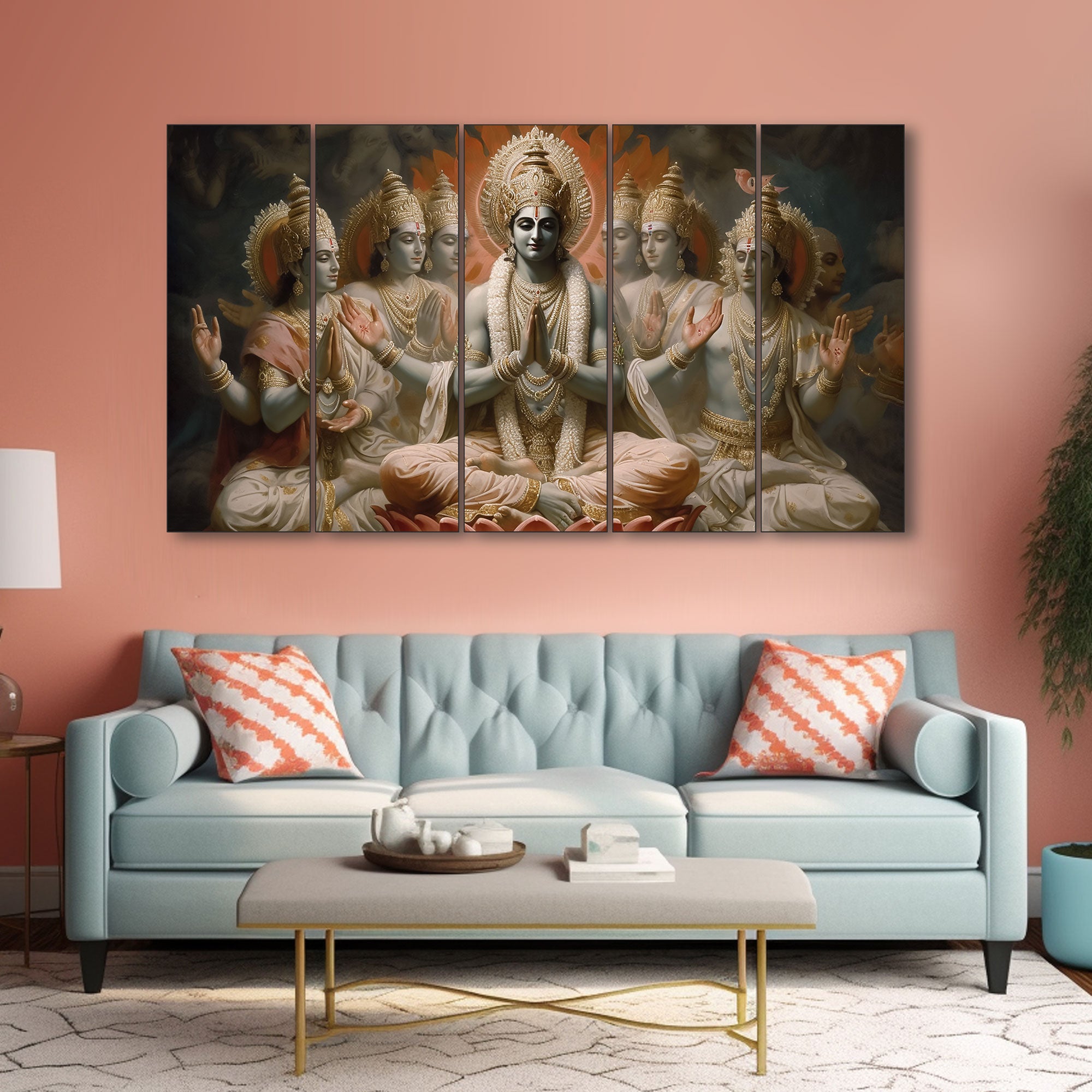 Brahma ji Painting with frame Big Size Wall Art for living room,Bedroom,Drawing room,Hotels
