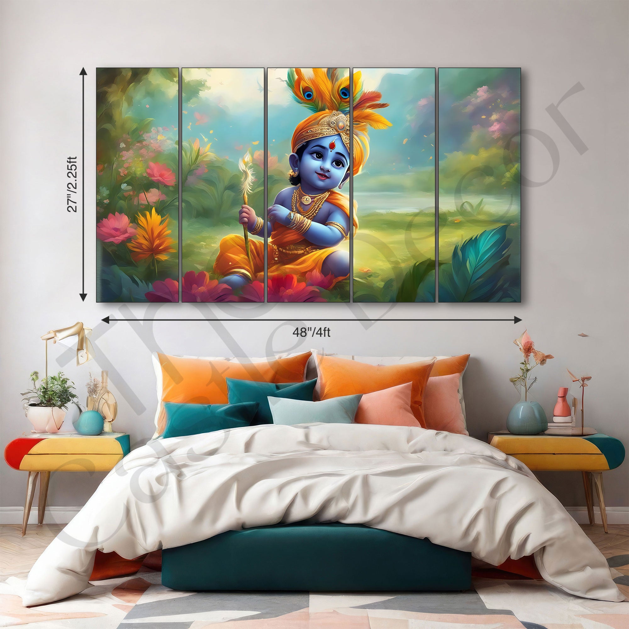 Bal Gopal Painting with frame Big Size Wall Art for living room,Bedroom,Drawing room,Hotels