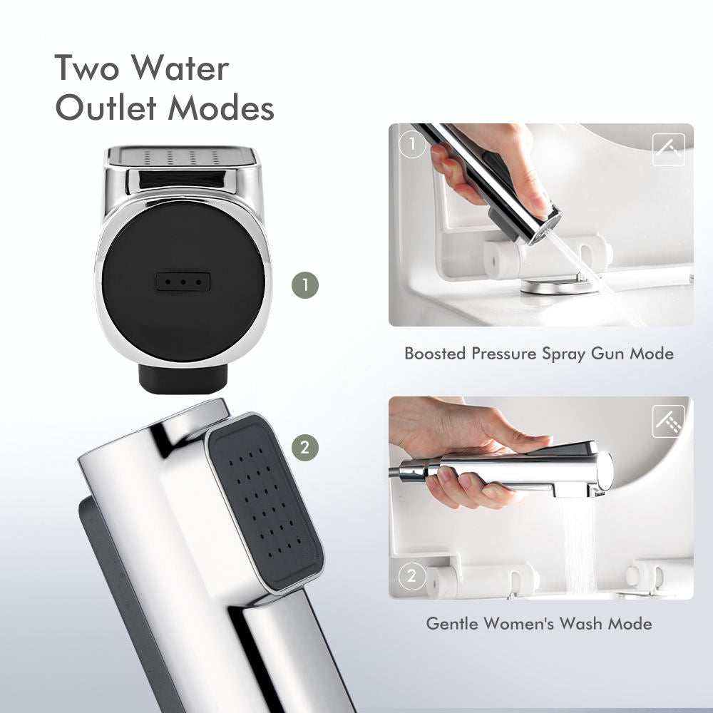 The Castle Decor dual mode health faucet spray gun, gentle wash and pressurised cleaning spray, ABS body, chrome finish and G1/2 inch connection.
