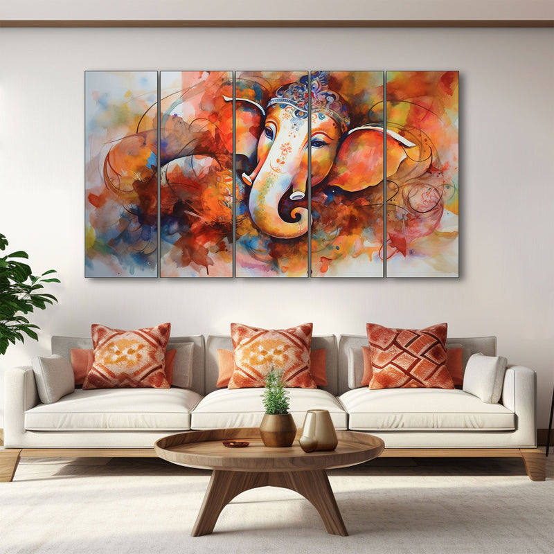Lord Ganesha Painting with frame Big Size Wall Art for living room,Bedroom,Drawing room,Hotels 36x60