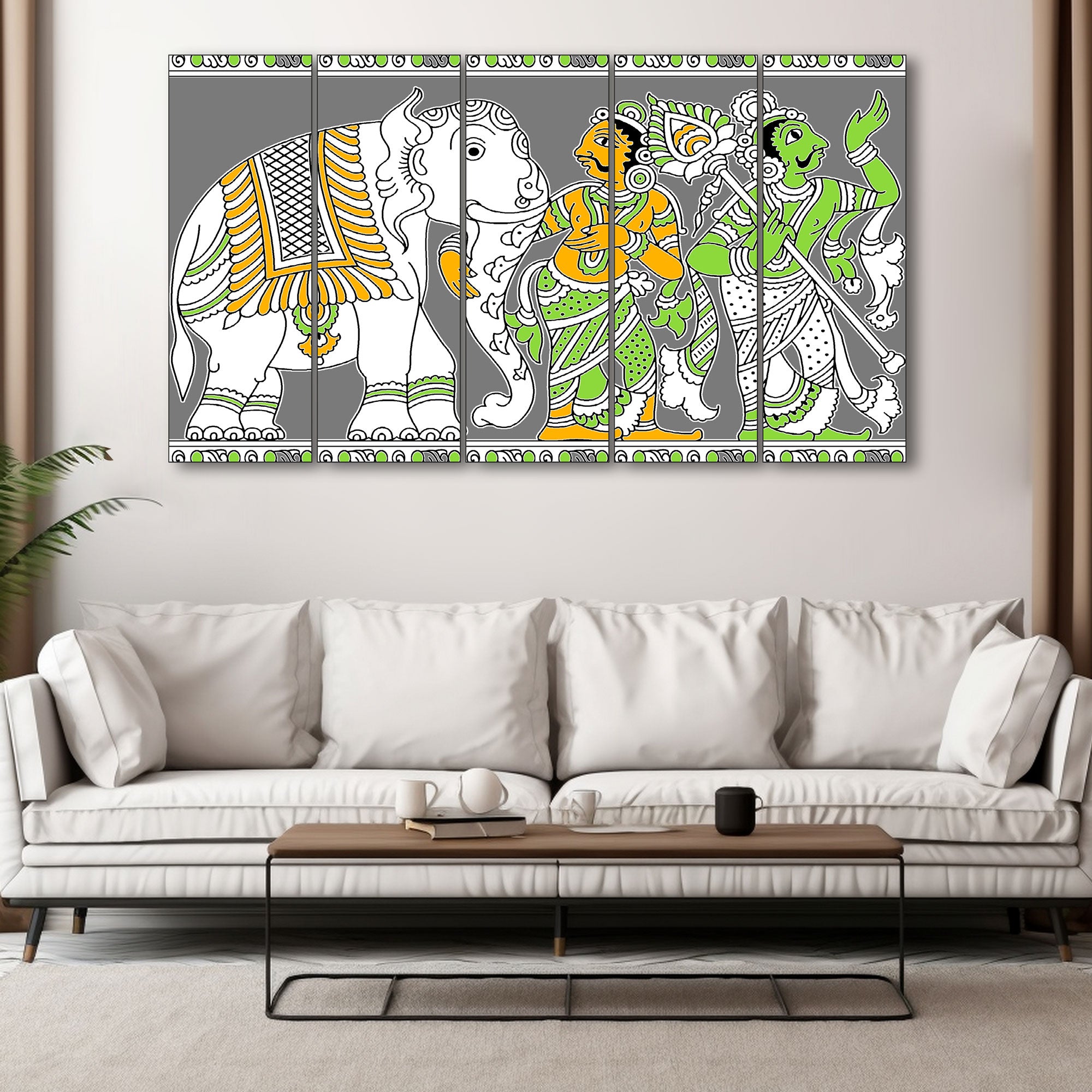 Madhubani Art Painting with frame Big Size Wall Art for living room,Bedroom,Drawing room,Hotels