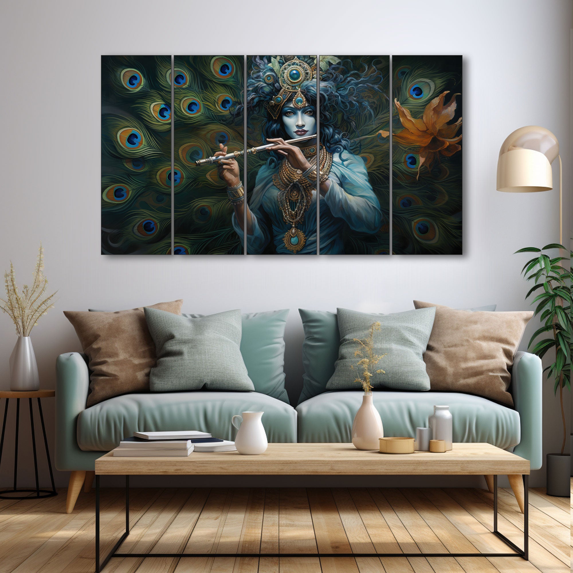 Krishna Ji Painting with frame Big Size Wall Art for living room,Bedroom,Drawing room,Hotels