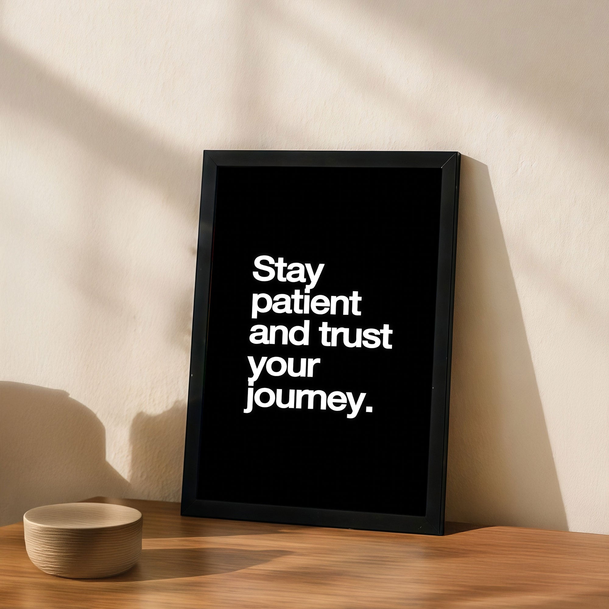 The Castle Decor Stay Patient Trust Your Journey Wall Art Frame | Motivational Decor for Home & Office