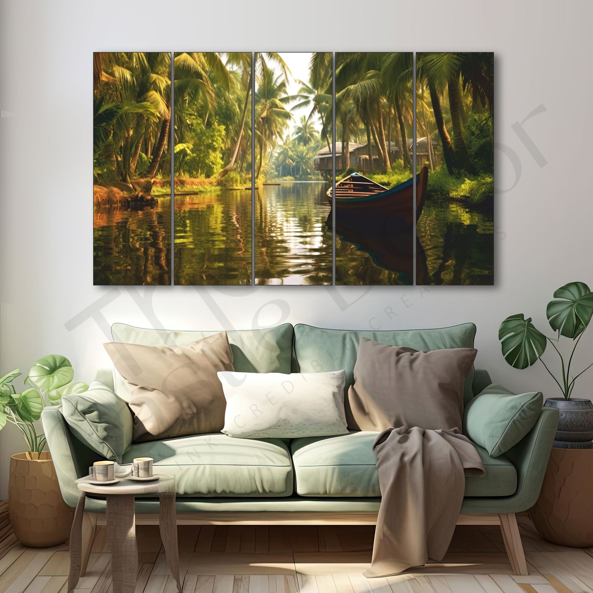 Kerala Painting with frame Big Size Wall Art for living room,Bedroom,Drawing room,Hotels 36x60"