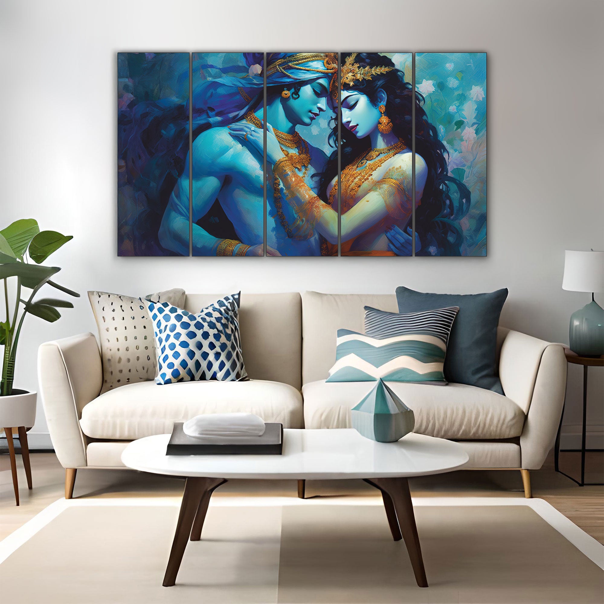 Radha Krishan Painting with frame Big Size Wall Art for living room,Bedroom,Drawing room,Hotels