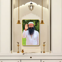 Ram Rahim Ji Digital Wall Art | Sparkle Laminated Golden Slim Frame | Photo Frame for Spiritual Home & Office Décor 20X30 Inches