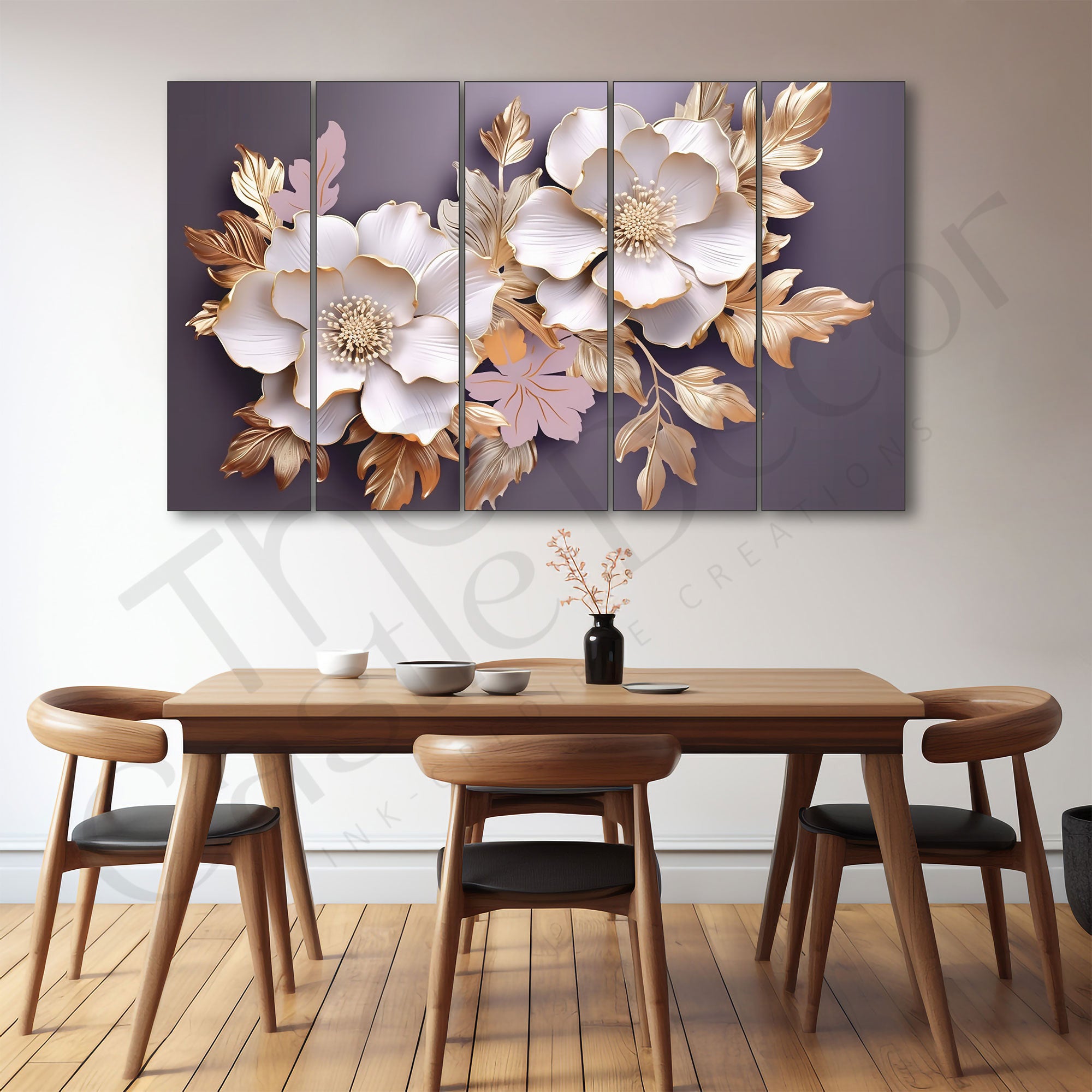 Floral Painting Set of 5 for Home Decoration