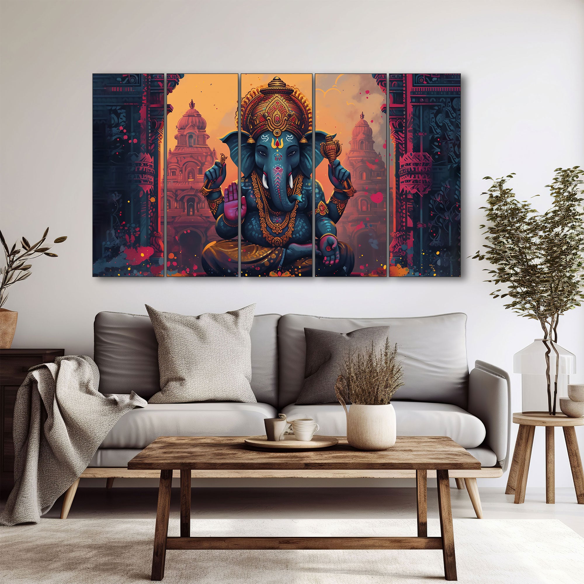 Lord Ganesha Painting with frame Big Size Wall Art for living room,Bedroom,Drawing room,Hotels