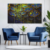 Yellow Modern Flower Painting Set of 5 for Home Decoration