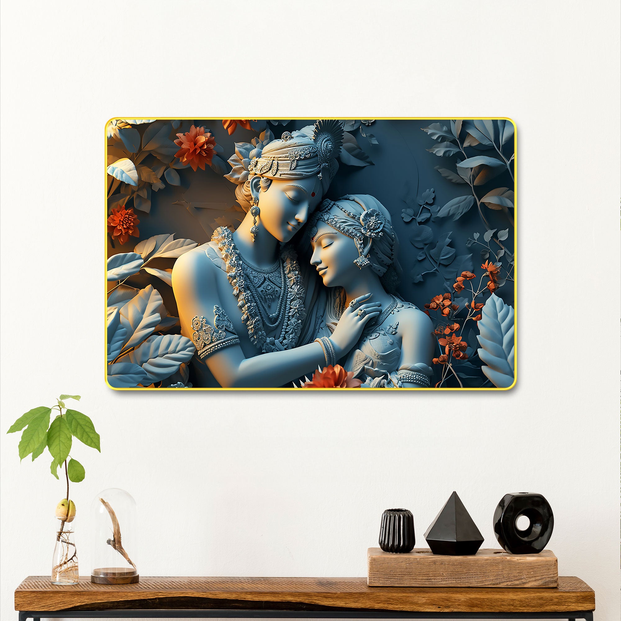 The Castle Decor Radha Krishna Wall Art Painting | Spiritual Love Artwork for Living Room, Bedroom, Office & Hotel Decoration (Copy)